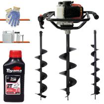 Polaca Cavadeira Motorizado Vant VPS52 À Gasolina 2T 52cc 2HP Alta Rotação Perfurador Com Brocas 80x10cm, 80x15cm e 80x20cm + ÓLEO TOYAMA