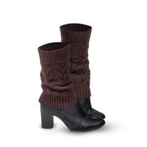 Polaina feminina de malha tricô para inverno