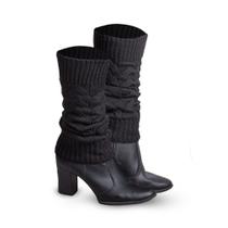 Polaina feminina de malha tricô para inverno