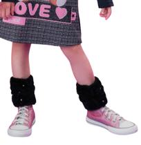 Polaina Infantil Feminina em Pelo Kukiê com Aplique de Pérolas Inverno Menina 70738 Polaina Infantil Feminina em Pelo Kukiê com Aplique de Pérolas Inverno Menina 70738
