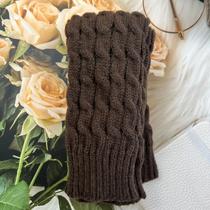 Polainas de tricô estilo retrô outono inverno 38x10cm cor:marrom Polainas de tricô estilo retrô outono inverno 38x10cm cor:marrom