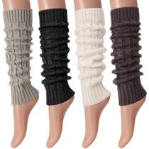 Polainas de tricô estilo retrô outono inverno 38x10cm cor:preto