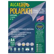 PolaPuch Plástico para Plastificação N5, Esp 0,05, 125 mic - A4 - Alça Tag Shop