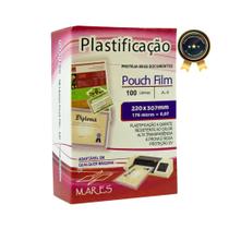 Polaseal A4 220x307 - 10 Folhas - Plástico para Plastificação Pouch Film 0,07 - MARES