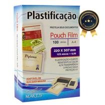 Polaseal A4 220x307 - 100 folhas - Plástico para plastificação Pouch Film 0,05