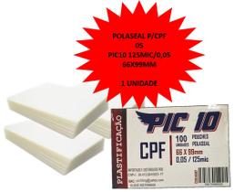Polaseal p/cpf 0,5 pic10 125mic/0,05 66x99 Polaseal p/cpf 0,5 pic10 125mic/0,05 66x99