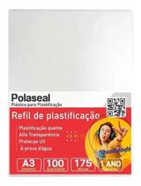 Polaseal Plástico para Plastificação A3 303x426x0,07mm 100un Polaseal Plástico para Plastificação A3 303x426x0,07mm 100un