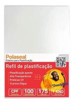 Polaseal Plástico para Plastificação CPF 66x99x0,07mm 100un Polaseal Plástico para Plastificação CPF 66x99x0,07mm 100un