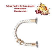 Poleiro Flexível com corda de Algodão, com ventosas. 25cm de corda.