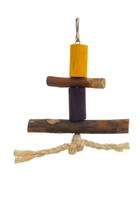 Poleiro Morapet Natural com Corda Caçulinha Para Aves