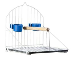 Poleiro Pássaros Simples Branco - E012