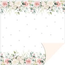 Poli Dupla Face 69X69CM Alice Estampa Floral Pacote com 25