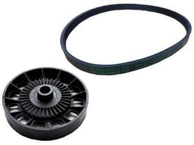 Polia e Correia Estriada W10470951 para Lavadora Consul Cwc08 e Cwc10