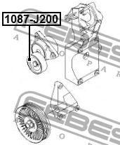 Polia tensor Nissan Sentra X-trail 2014 em diante - Febest