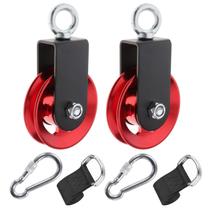 Polias de cabo Sumpley Heavy Duty Aluminium Red, pacote com 2 unidades com kit Polias de cabo Sumpley Heavy Duty Aluminium Red, pacote com 2 unidades com kit