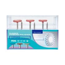 Polidor De Borracha Dental Médio, Grosso, Fino, 6 Peças, Caixa De 14mm, Disco De Polimento De Resina