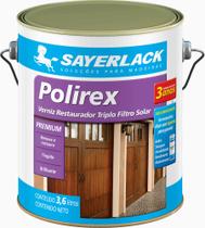 Polirex Verniz Premium Restaurador Mogno Brilhante 3,6L Sayerlack Madeira Triplo Filtro Solar