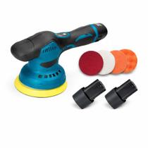 Politriz Automotiva Sem Fio 18V Orbital Dual Action com 2 Baterias Kit Completo Profissional