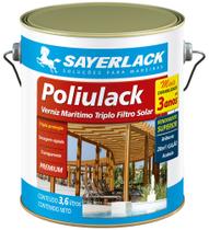 Poliulack Verniz Marítimo Premium Acetinado 3,6L Sayerlack Madeira Triplo Filtro Solar