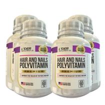 Polivitamínico Cabelos E Unhas 500Mg 60 Cápsulas 4 Potes