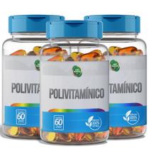 Polivitamínico de A a Z Completo Suplemento Alimentar com Vitaminas e Minerais - 3 potes