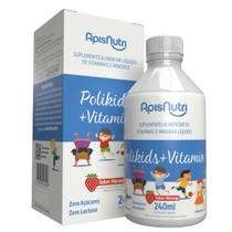 Polivitamínico Infantil Polikids Morango 240 ml Apisnutri - SV