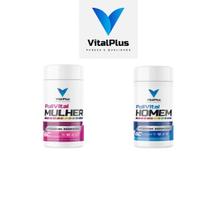 Polivitamínicos Última Geração Vitalplus Kit Casal Homem e Mulher 60 Cápsulas por frasco Polivitamínicos Última Geração Vitalplus Kit Casal Homem e Mulher 60 Cápsulas por frasco