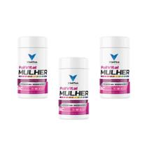 Polivitamínicos Vitalplus Mulher C/ colageno KIT 3 UNIDADES 180 Cápsulas Polivitamínicos Vitalplus Mulher C/ colageno KIT 3 UNIDADES 180 Cápsulas