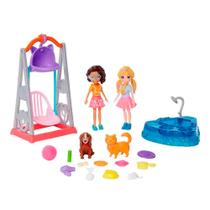 Polly pocket 2 amigas hora de brincar balanço pet gfr06