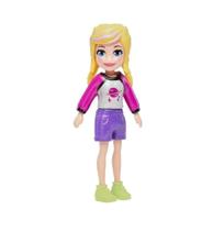 Polly Pocket Boneca Básica Bermudinha Roxa HDW45 - Mattel (41193)