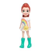 Polly Pocket Boneca Basica Vestido Arco-Iris - Mattel Polly Pocket Boneca Basica Vestido Arco-Iris - Mattel