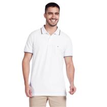 Polo Aramis Basica Gola 3 Listras Branco C/marinho Polo Aramis Basica Gola 3 Listras Branco C/marinho