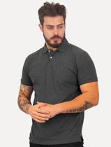 Polo Aramis Masculina Basic Piquet Mono Grafite Mescla