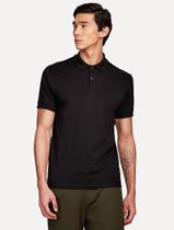Polo Aramis Masculina Interlock Malha Pima Cotton Preta