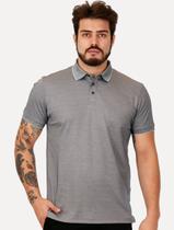 Polo Aramis Masculina Interlock Pima Maquinetada Azul Marinho