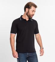 Polo Basica Com Detalhes Diferentes Na Gola Select Preto