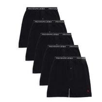 Polo boxer Ralph Lauren Classic Fit de algodão, pacote com 5 unidades, preta Polo boxer Ralph Lauren Classic Fit de algodão, pacote com 5 unidades, preta
