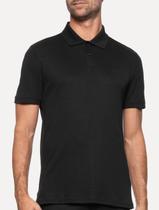Polo Calvin Klein Masculina Regular Básica Interlock Liquid Touch Preta