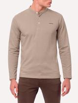 Polo Calvin Klein Masculina Regular Manga Longa Gola Portuguesa Caqui Claro Polo Calvin Klein Masculina Regular Manga Longa Gola Portuguesa Caqui Claro