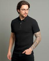 Polo Camiseta Masculina Malha Texturizada Casual Confort 070