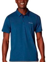 Polo Columbia Masculina Tech Trail Azul Escuro Mescla