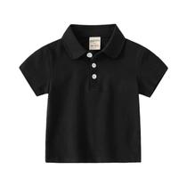 Polo com gola para crianças de 1 a 2, 3, 4, 5, 6 e 7 anos de idade, cor azul e branco, moda, verão