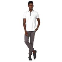 Polo Com Ziper (PA) Branco C/ Graf Mescla Aramis