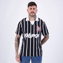 Polo Corinthians Retrô Kalunga Preta e Branca Polo Corinthians Retrô Kalunga Preta e Branca