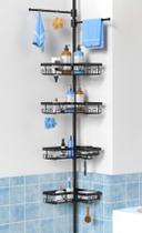 Pólo de tensão KEGII Shower Caddy, 25-114", à prova de ferrugem, de 4 camadas Pólo de tensão KEGII Shower Caddy, 25-114", à prova de ferrugem, de 4 camadas