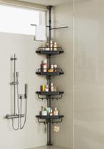 Pólo de tensão Shower Caddy XLHOMO Corner 81-310 cm preto