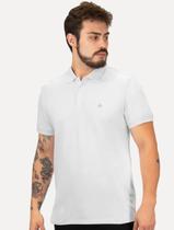 Polo Dudalina Masculina Essentials Extra Cotton Grey Icon Branca
