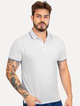 Polo Dudalina Masculina Piquet Essentials Frisos Branca