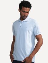 Polo Dudalina Masculina Piquet Logo Bordado Azul Claro