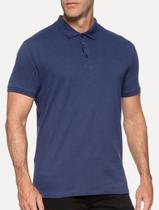 Polo Ellus Masculina Piquet Classic Easa Melange Azul Escuro